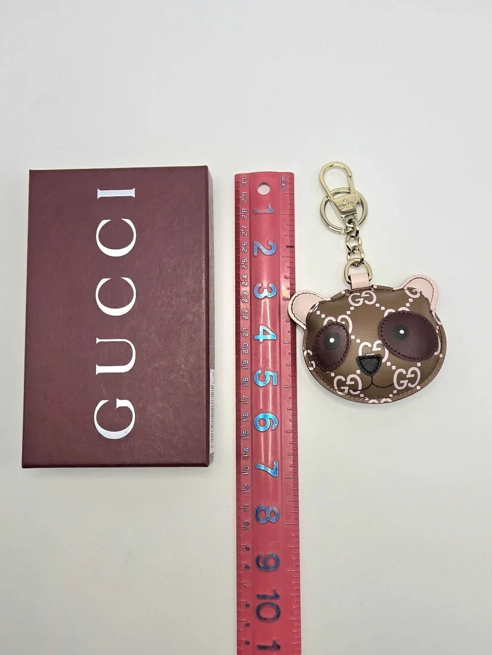 #178 - Gucci Accessory  Panda Shape 821890 Leather Bag/Key Charm - NWT